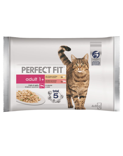 PERFECT FIT Cat Adult 1+ masové kapsičky 4*85 g