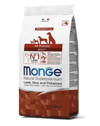 MONGE Dog Jehně, rýže, brambory 2,5 kg