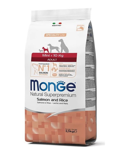 MONGE Dog Mini Adult Losos rýže 2,5 kg
