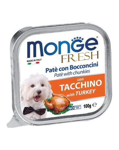MONGE Dog Fresh paštika & kousky s krůtou 100 g