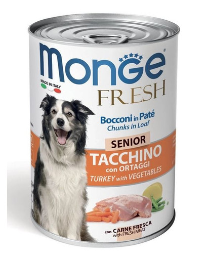 MONGE Fresh Dog Senior Krůtí 400g