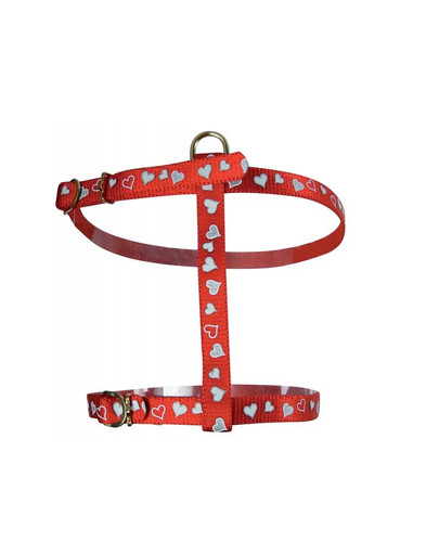 ZOLUX Postroj pro psy reflexní srdce červený 17 x 3 x 10,5 cm