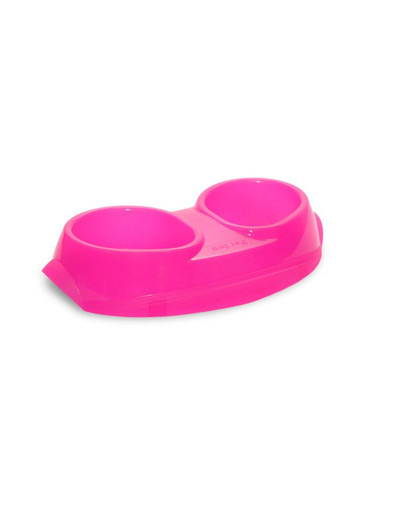 PET INN Miska space bowl classic line transparent 2x200 ml růžová