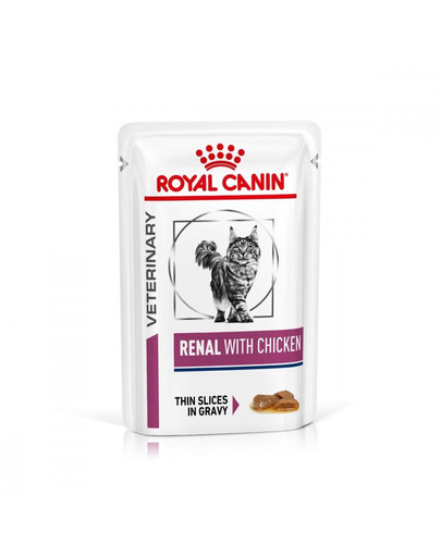 ROYAL CANIN Veterinary Diet Cat Renal Chicken Pouch 12x85 g