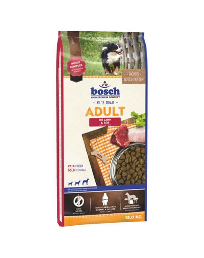 BOSCH Adult Lamb & Rice 15 kg + sušenky pro psy s kurkumou 250 g