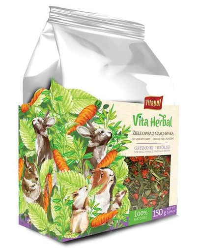 VITAPOL Vita Herbal směs pro hlodavce a králíky.Ovesná bylina s mrkví 150 g