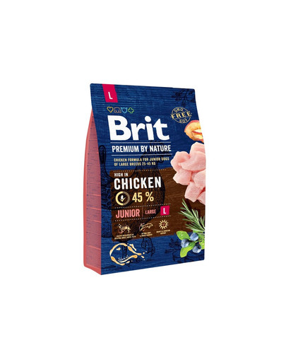 BRIT Premium By Nature Junior Large L 3 kg + 6 x 800 g BRIT konzervy pro štěňata krůtí a játra