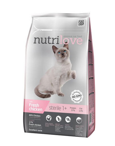 NUTRILOVE Premium Cat Sterile s čerstvým kuřecím 1,4kg