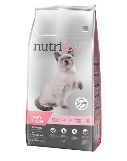 NUTRILOVE Premium Cat Sterile s čerstvým kuřecím 7kg