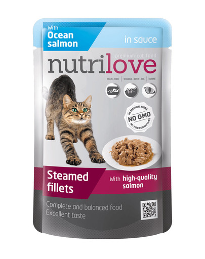 NUTRILOVE Cat filetky s lososem v omáčce 85 g