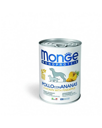 MONGE Dog Fruit Monoprotein Kuře s ananasem 400 g