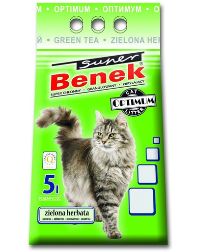 BENEK Super optimum Bentonitové stelivo Zelený čaj 2 x 5 l