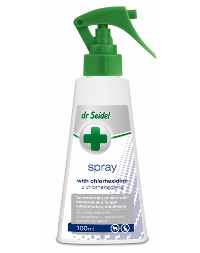 DR SEIDEL Sprej s chlorhexidinem 100 ml pro pokožku s bakteriálními a plísňovými záněty