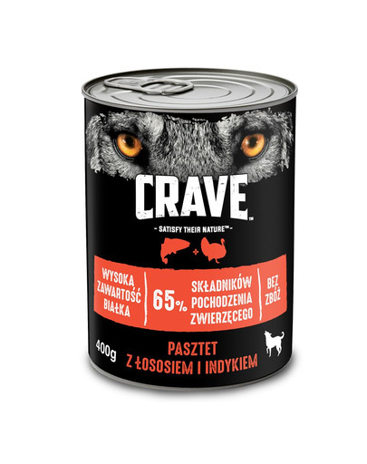 CRAVE Losos a krůta 24 x 400g paštika pro psy