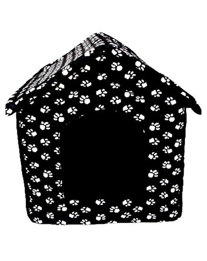 PETSBED Pelech pro psy - bouda  60 x 57 cm černý s tlapkami