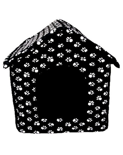 PETSBED Pelech pro psy - bouda  53 x 48 cm černý s tlapkami