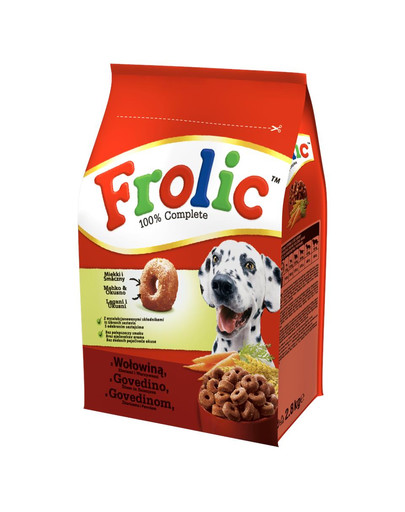 FROLIC 2,8kg granule pro psy s hovězím masem, zeleninou a obilovinami