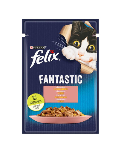 FELIX FANTASTIC Losos v želé 26x85g kapsičky pro kočky