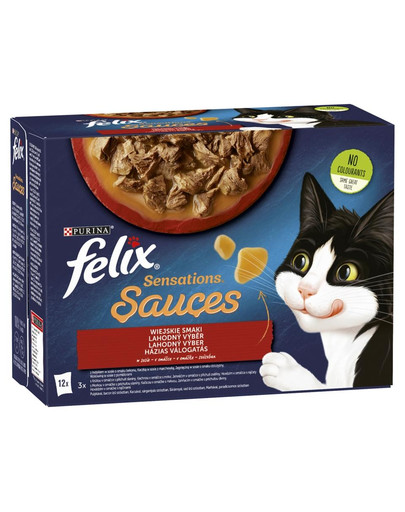 FELIX Sensations Sauce pro kočky hovězí jehněčí krůta kachna 12x85g