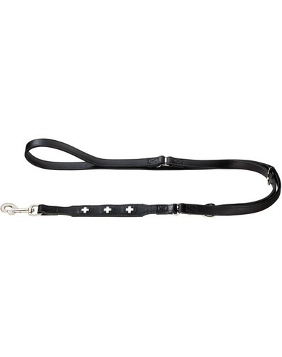 HUNTER Swiss kožené nastavitelné vodítko 1,3cm/2m černé