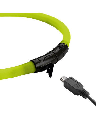 HUNTER LED Svítící obojek Yukon 20-70cm limetkový