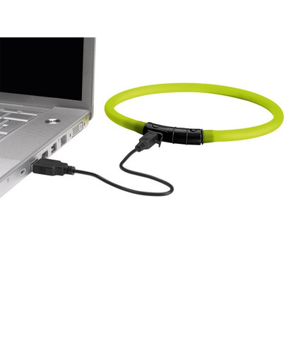 HUNTER LED Svítící obojek Yukon 20-70cm limetkový