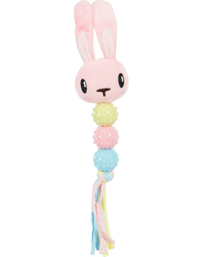 ZOLUX Chrastítko mazlivé pro štěňata XS 6,5 x 3,5 x 35cm růžový králík