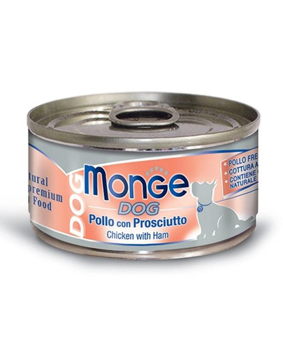 MONGE DOG NATURAL kuřecí maso+šunka 95g