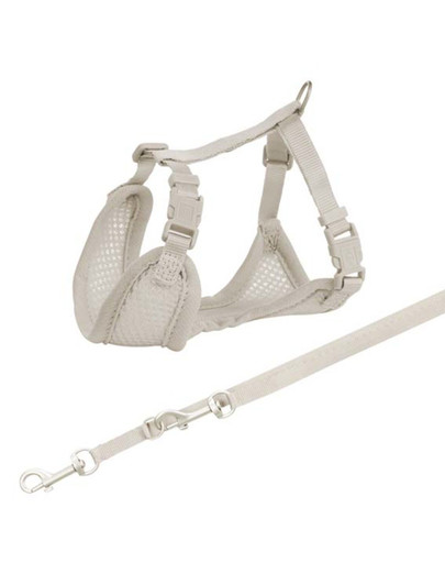 Levně TRIXIE Sada Postroj+vodítko JUNIOR světle šedá 26-34 cm/10 mm 2 m