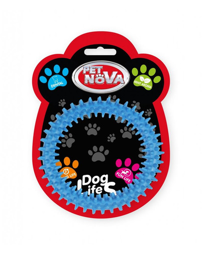 PET NOVA DOG LIFE STYLE dentální hračka Ringo 12,5cm, modrá, mátová vůně