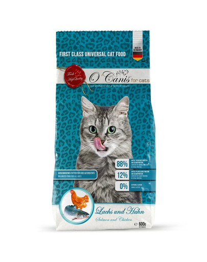 O'CANIS for cats suché krmivo pro kočky: losos a kuře 600 g