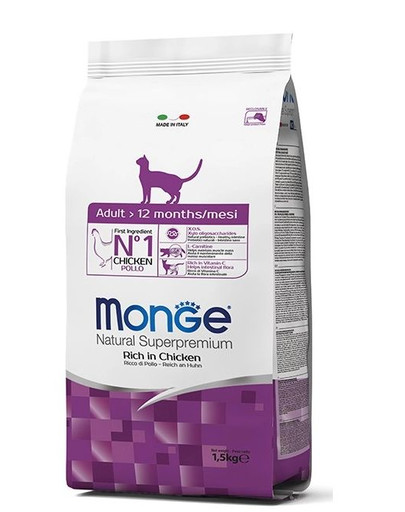 MONGE Cat Adult Kuře 400g granule pro dospělé kočky