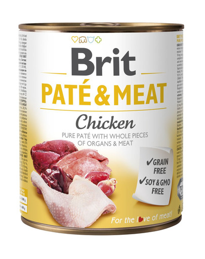 BRIT Pate & Meat chicken 800g konzerva pro psy