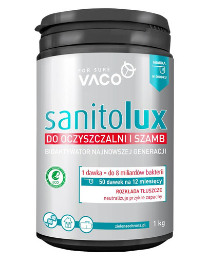 VACO ECO Sanitolux - Bioaktivátor pro čistírny odpadních vod a septiky 1 kg