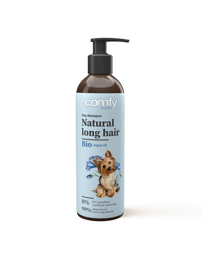 COMFY Natural Long Hair 250ml Rozčesávací šampon s vůní zeleného čaje pro psy s dlouhou srstí