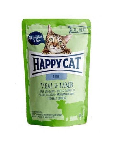 HAPPY CAT All Meat kapsička Adult Kalb & Lamm 85 g