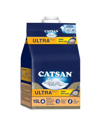 CATSAN Ultra Plus 15l hrudkující stelivo pro kočky