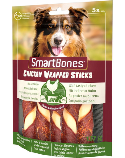 SmartBones Chicken Wrap Sticks M 5 ks tyčinky pro psy