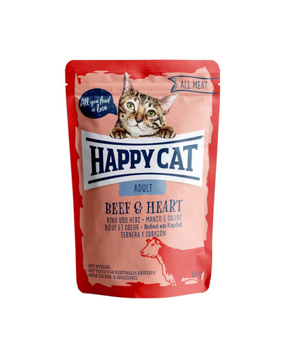 HAPPY CAT Kapsička ALL MEAT Adult Rind & Herz 85 g