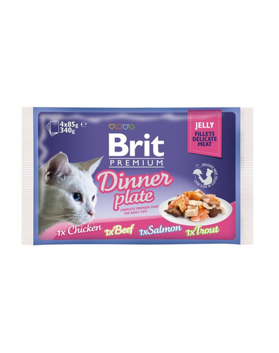 BRIT Premium Fillet Dinner plate mix příchutí v želé 52 x 85 g