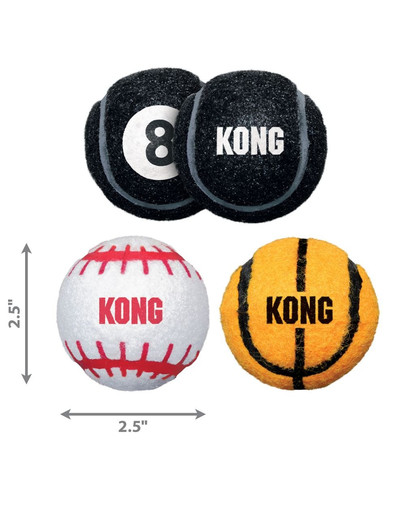KONG Sport Balls M 3 ks Míčky pro psy gumové