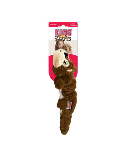 KONG Knots Scrunch Squirrel M/L hračka pro psy veverka