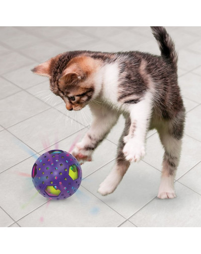 KONG Bat-A-Bout Flicker Disco Svítící míč s catnipem pro kočku