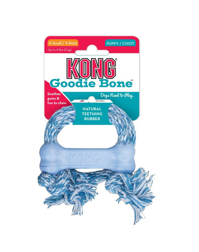 KONG Puppy Goodie Bone with rope XS Kost s lankem pro