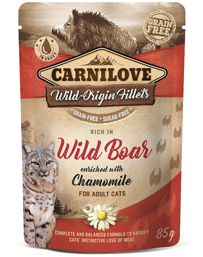 CARNILOVE Cat Pouch Wild Boar & Chamomile 24 x 85g