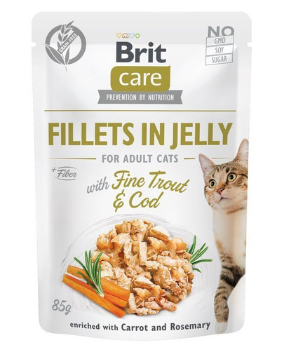 BRIT Cat Fillets in Jelly with Fine Trout & Cod 24 x 85 g