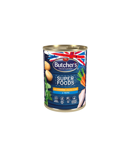 BUTCHER'S Dog Superfood Tripe Dršťky a kuřecí 400 g