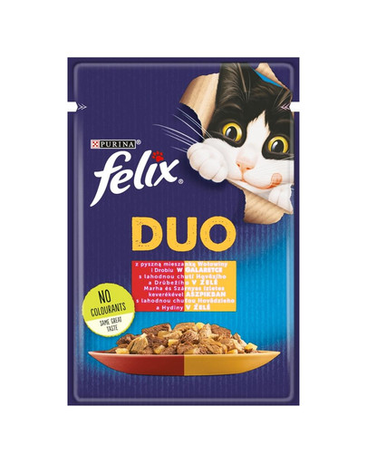 FELIX  Fantastic Duo hovězí a drůbež v želé 26 x 85 g