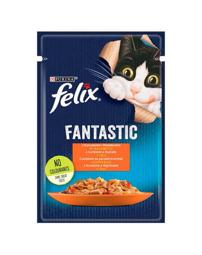 FELIX FANTASTIC Kuře s rajčaty v želé 12x85g kapsičky pro kočky