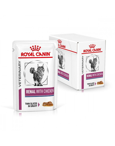 ROYAL CANIN Veterinary Diet Cat Renal Chicken Pouch 12x85 g